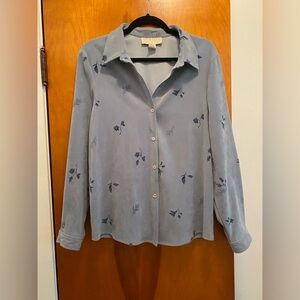 Norton McNaughton Blue Floral Button Down Shirt